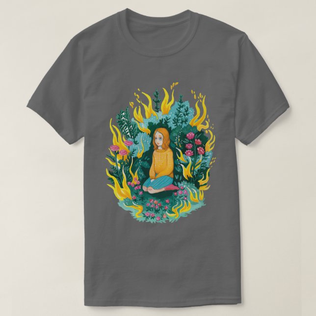 T-shirt Brûler ça Gouache en bas Illustration d'une fille  (Design devant)