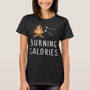 T-shirt Brûler Calories Feu de Campagne Marshmallows Funny