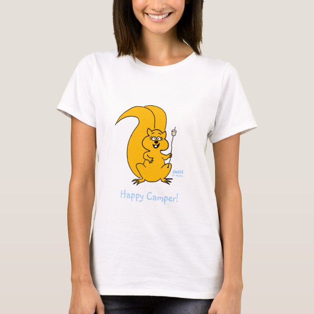 T-shirt Brûler Des Marshmallows Sur Un Bâton Happy Camper (Devant)