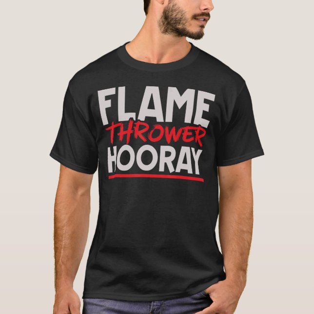 T-shirt Brûleur d'oreillette flamme lance-flammes brûlure  (Devant)