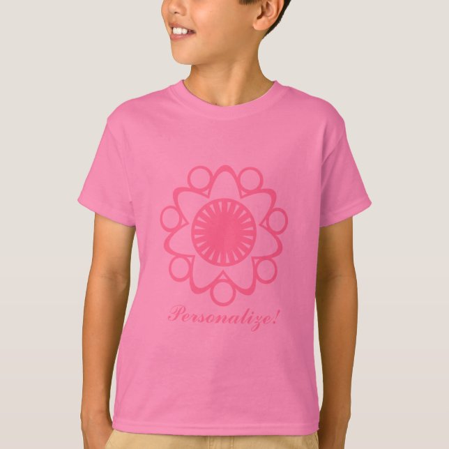 T-shirt Brûlure avec le Tee Fleur de Vie, rose (Devant)
