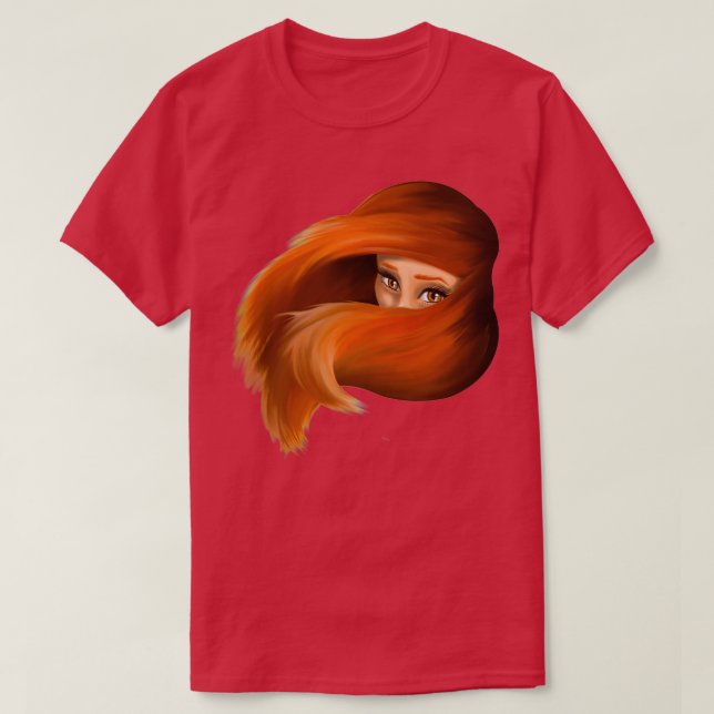T-shirt Brûlure rousse torride beauté à tête rouge (Design devant)