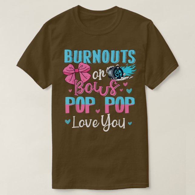 T-shirt Brûlures Ou Bows Pop Pop Vous Aime Genre Révéler G (Design devant)