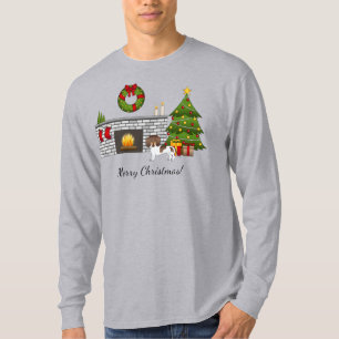 T-shirt Brun et Tané Poil Court Dachshund Noël