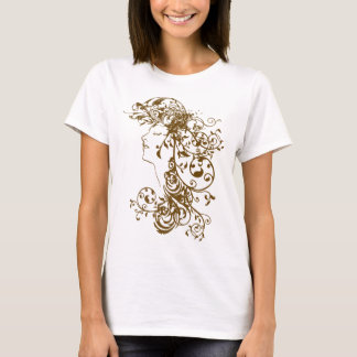 T-shirt Brun Flourishing de beauté de KRW