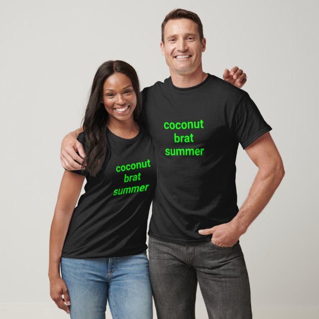 T-shirt Brune de noix de coco été drôle néon vert texte mo (Unisexe)