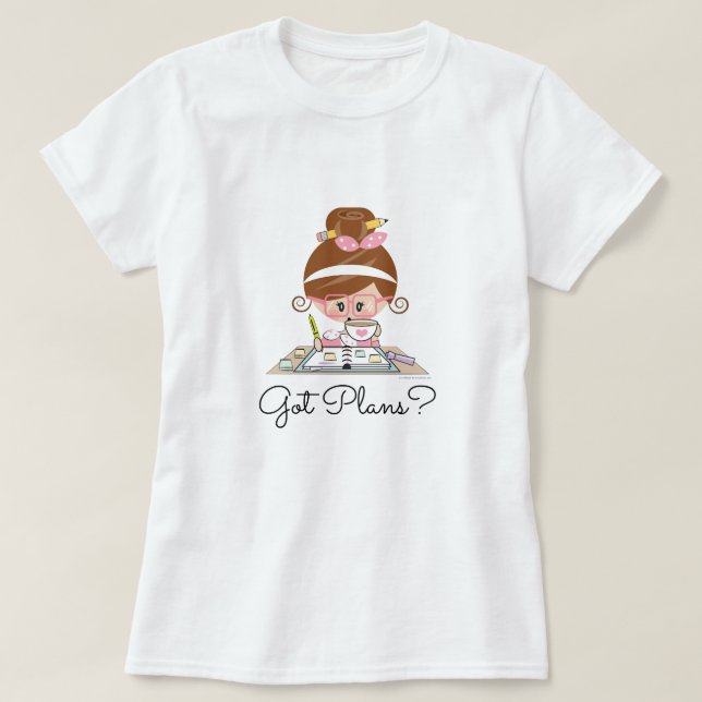 T-shirt Brune obtenue de fille de planificateur de plans (Design devant)