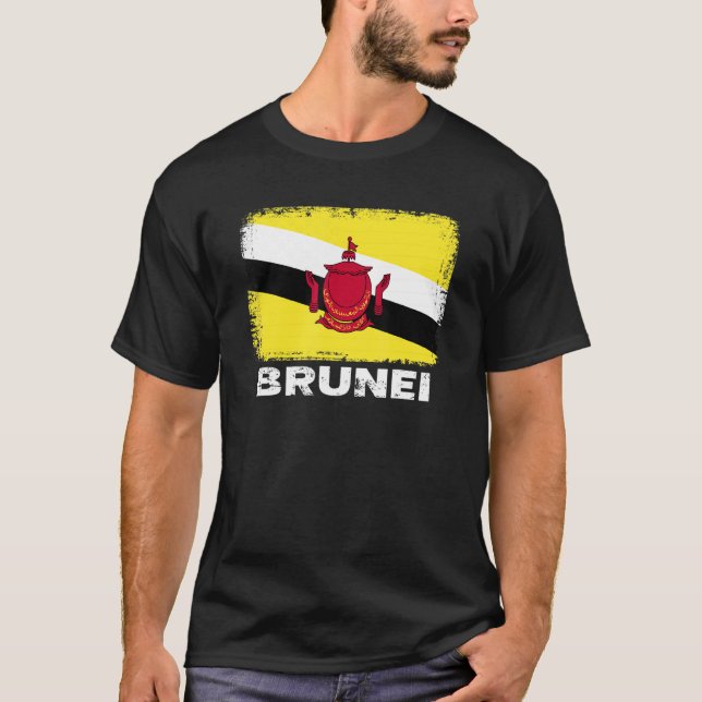 T-shirt Brunei Drapeau Soutenez Brunéiens Femmes Hommes (Devant)