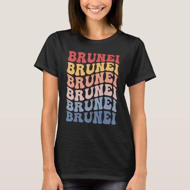 T-shirt Brunei Groovy Retro Bruneian (Devant)