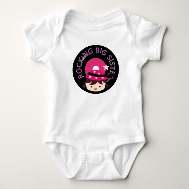 T-shirt Brunette Rocking Big Sister (Devant)