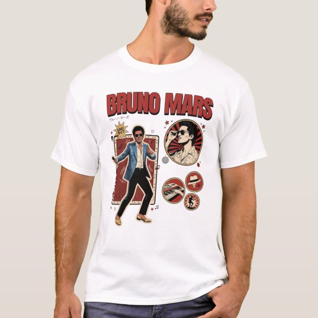 T-shirt Bruno Mars Romantic Tour 2026 (Devant)