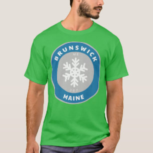 T-shirt Brunswick Maine ME Hiver Flocon de neige Badge Sou
