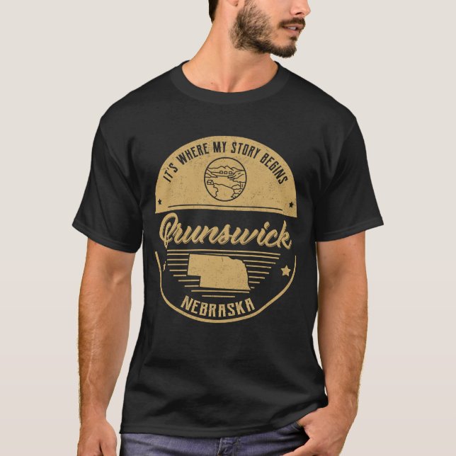 T-shirt Brunswick Nebraska C'est là que commence mon histo (Devant)