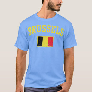 T-shirt Bruxelles Belgique Drapeau belge Vintage désorgani