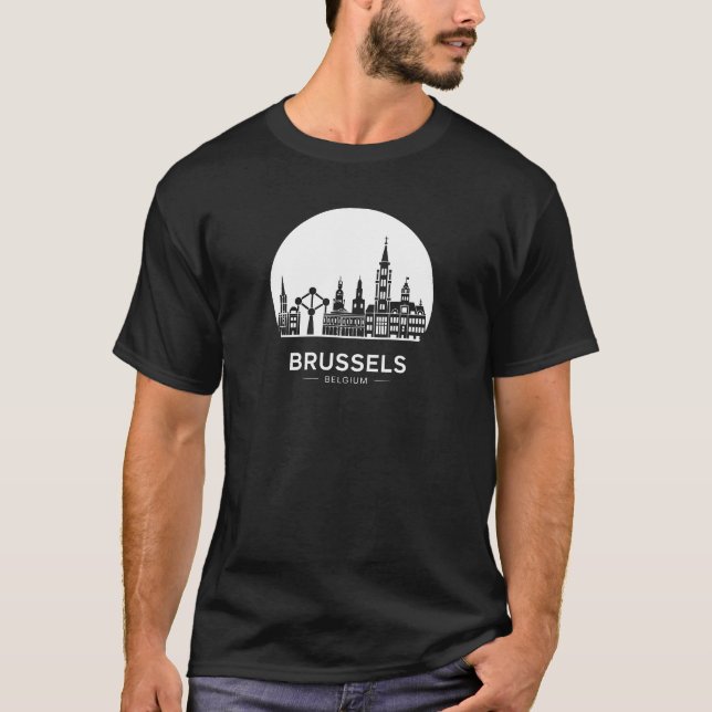 T-shirt Bruxelles Belgique Skyline (Devant)
