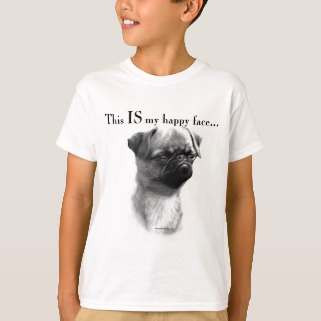 T-shirt Bruxelles Griffon Joyeux Visage (Devant)