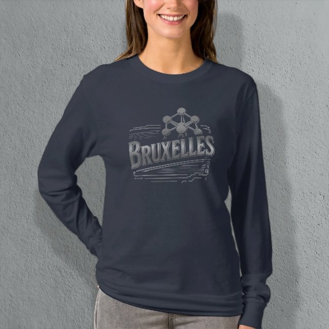 T-shirt Bruxelles Quantum Nostalgale femme à manches longu (Créateur téléchargé)