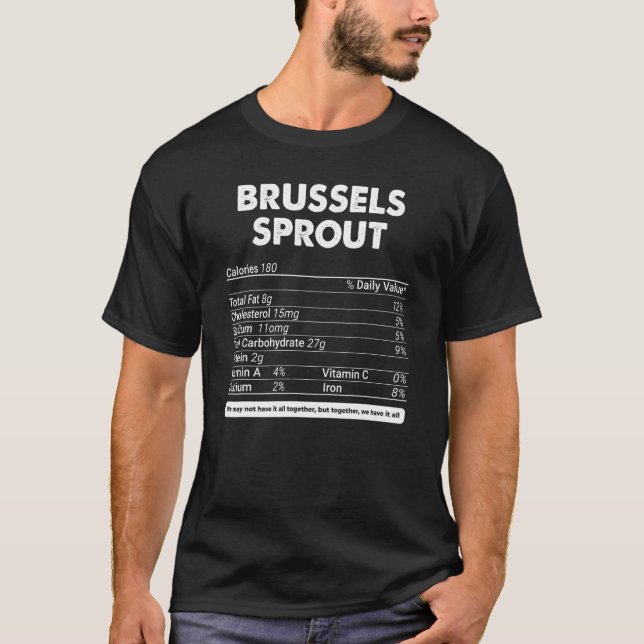 T-shirt Bruxelles Sprout Faits nutritionnels Thanksgiving  (Devant)