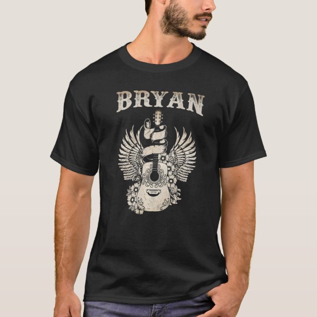 T-shirt Bryan Guitar Music Outlaw 80s 90s Légendes Live Fo (Devant)
