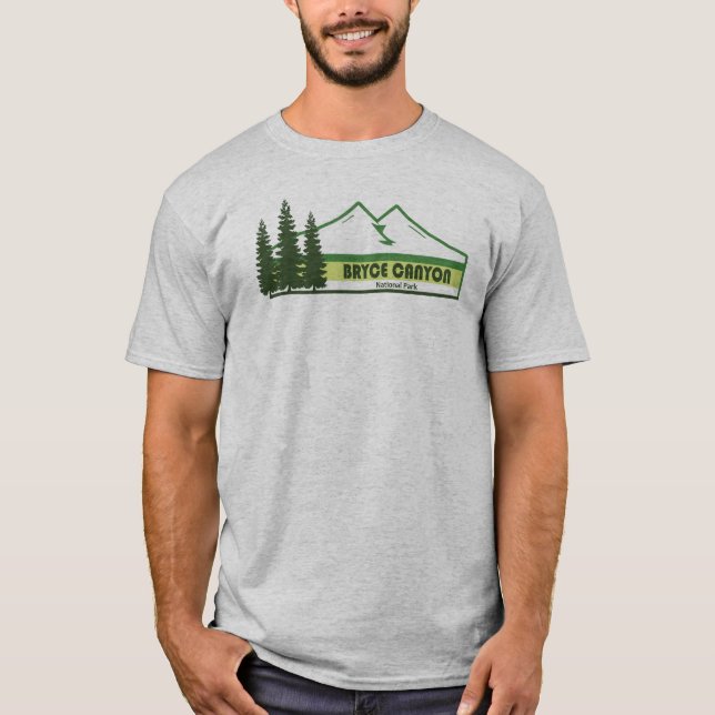 T-shirt Bryce Canyon National Park Green Stripes (Devant)