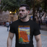 T-shirt Bryce Canyon National Park Utah en état de détress<br><div class="desc">Design d'illustration vectorielle de Bryce Canyon. Le parc est une vaste réserve dans le sud de l'Utah,  connue pour ses hoodoos couleur pourpre,  qui sont des formations rocheuses en forme de flèche.</div>
