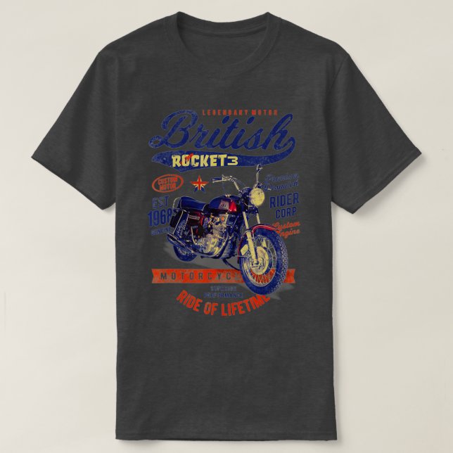 T-shirt BSA Rocket 3 British Motorcycle Classic V (Design devant)