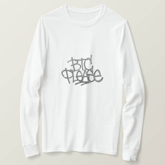 T-shirt "BTC Please" (Blanc) (Design devant)