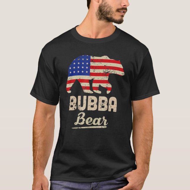 T-shirt Bubba Porte Drapeau Américain Distesse Pour Hommes (Devant)
