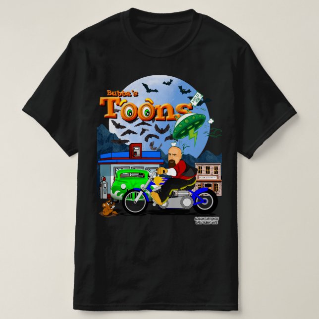 T-shirt Bubba's Cartoon Biker Tee (Design devant)