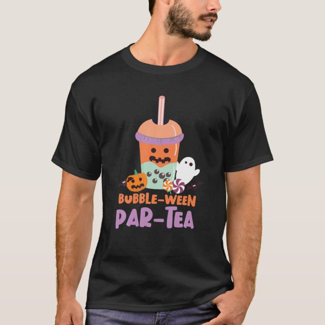 T-shirt Bubble Boba Tea Bubble Ween Par-Tea Halloween (Devant)