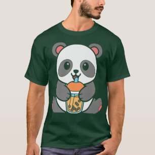 T-shirt Bubble Lait Thé Panda Cute Panda Boire Boba Mil