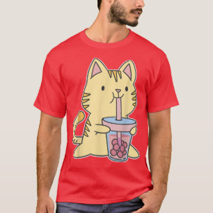 T-shirt Bubble Tea Kitty Kawaii Boba Tea Cat Japan Sweet O