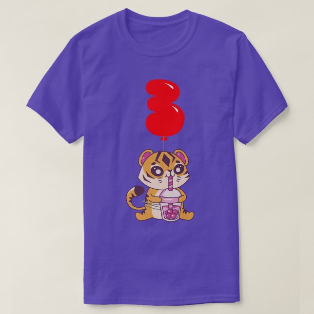 T-shirt Bubble Tea Tiger - 3ème anniversaire - Parc de bal (Design devant)