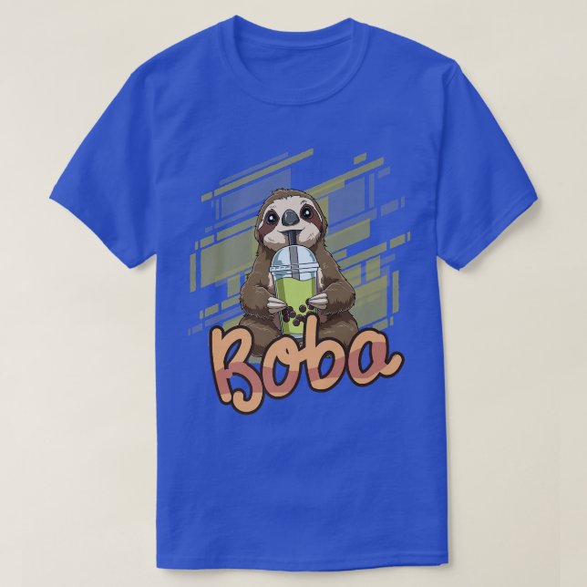 T-shirt Bubble Thé Drôle Boba Thé Sloth 444 (Design devant)