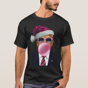 T-shirt Bubblegum Trump souffler bulle gomme Noël rose