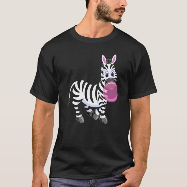 T-shirt Bubblegum Zebra Cute Zoo Animal (Devant)