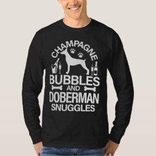 T-shirt Bubbles De Champagne Et Doberman Snuggets Canine C