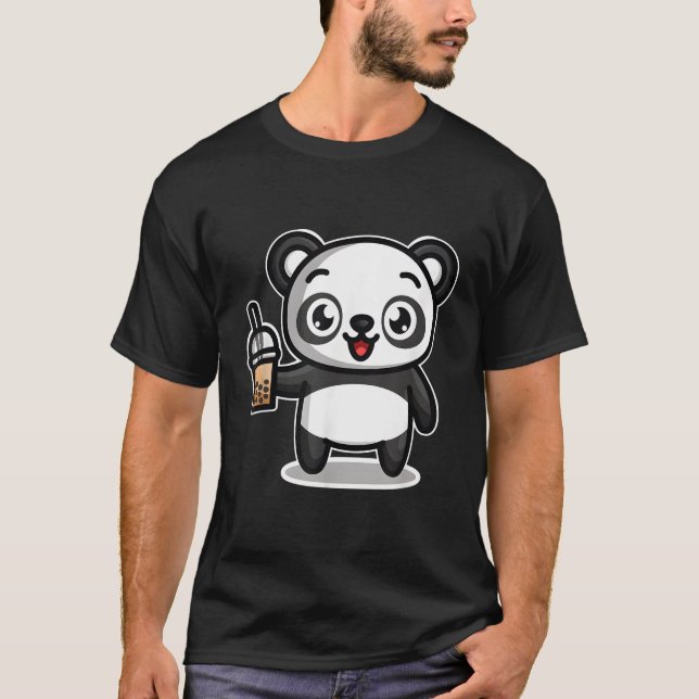 T-shirt Buble Boba Tea Kawaii Panda Ours (Devant)