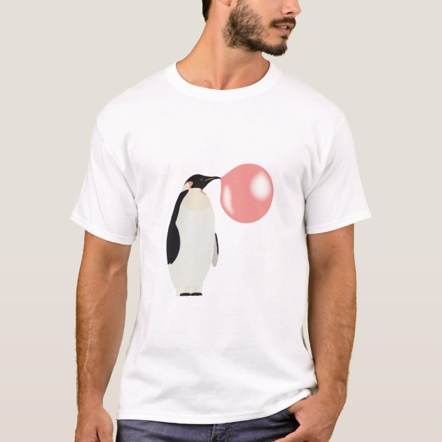 T-shirt Buble Gomme Penguin soufflant bulle (Devant)
