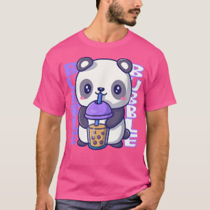 T-shirt Buble lait mignon panda ours kawaii buvant bulle