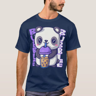 T-shirt Buble lait mignon panda ours kawaii buvant bulle