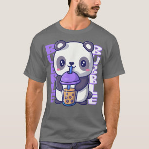 T-shirt Buble lait mignon panda ours kawaii buvant bulle