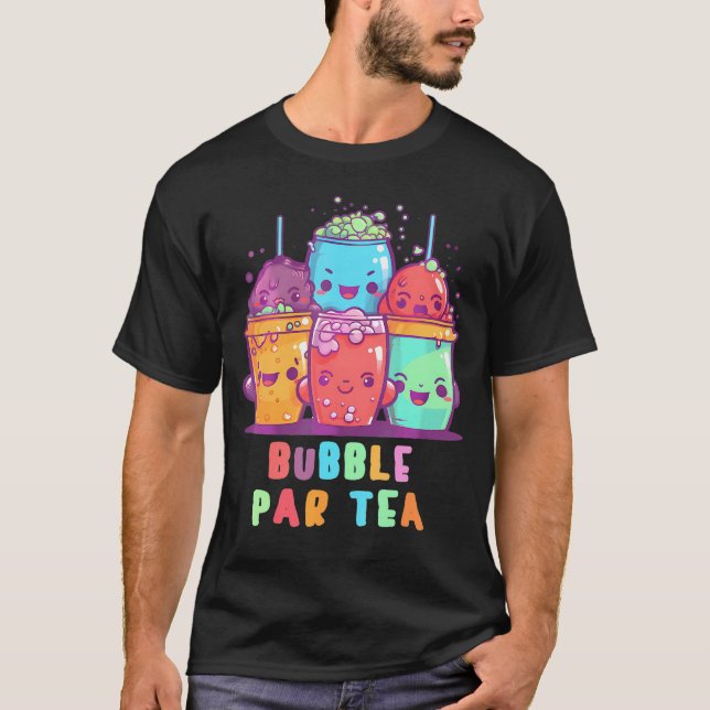 T-shirt Buble Par Tea Cute Anime Kawaii Boba Tea Bubble T (Devant)