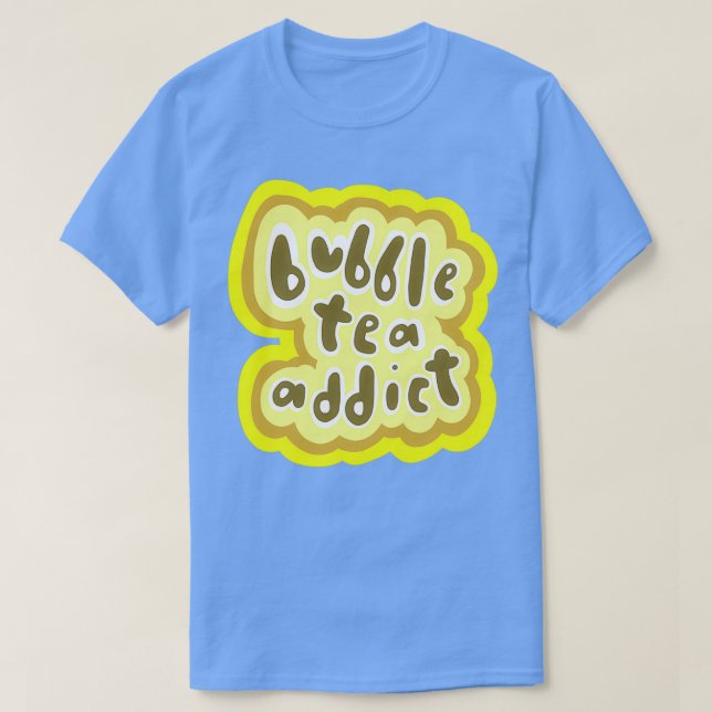 T-shirt Buble Tea Addict Yellow Version (Design devant)