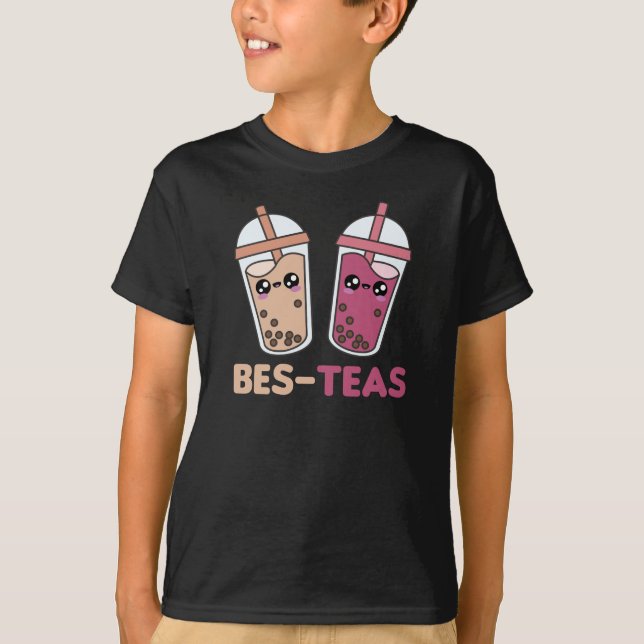 T-shirt Buble Tea Best Friends Party Partner Boba (Devant)