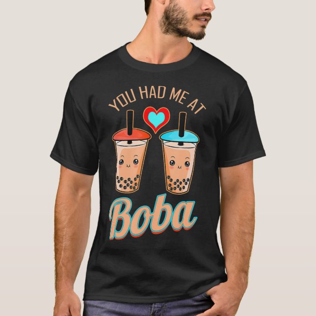 T-shirt Buble Tea Boba Cute Kawaii Bubble Tea  (Devant)