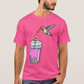 T-shirt Buble Thé Cadeau Femmes Oiseau Rose Boba Cadeau Th