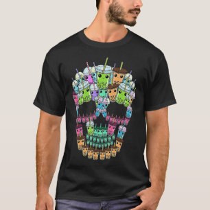 T-shirt Buble Thé Crâne Hommes Boba Tea Cadeau Femmes Bubl