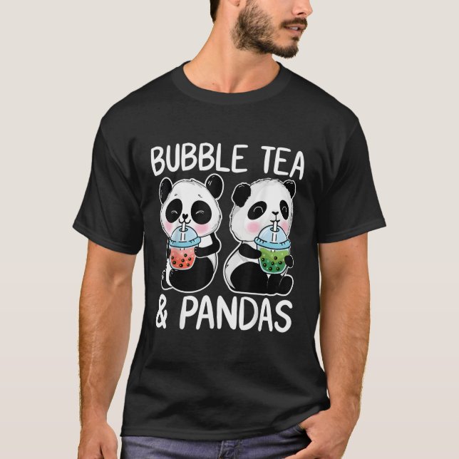 T-shirt Buble Thé Et Pandas Boba Tea Kawaii Panda (Devant)