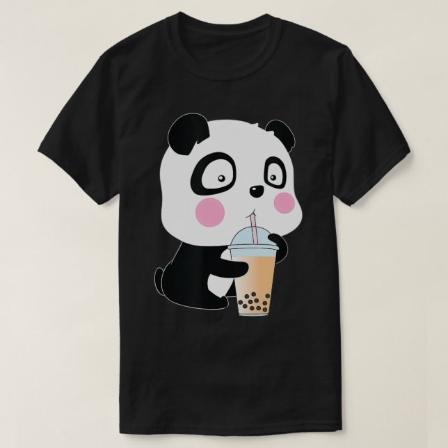 T-shirt Buble Thé Panda Drôle Boba (Design devant)